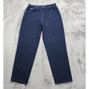 Lee Jeans Womens 12 SHORT Blue Relaxed‎ Fit Side Elastic Mid Rise Stretch Denim